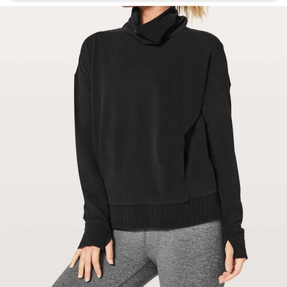 lululemon athletica Tops - Lululemon Black Stress Less Pullover Sweater 10 L